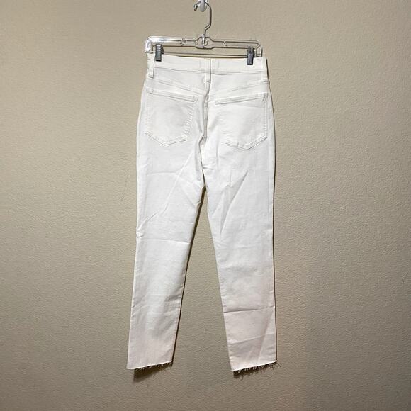 Madewell Jeans Women Size 27 White Perfect Vintage 90s High-Rise Raw-Hem Mom NWT - Picture 8 of 11